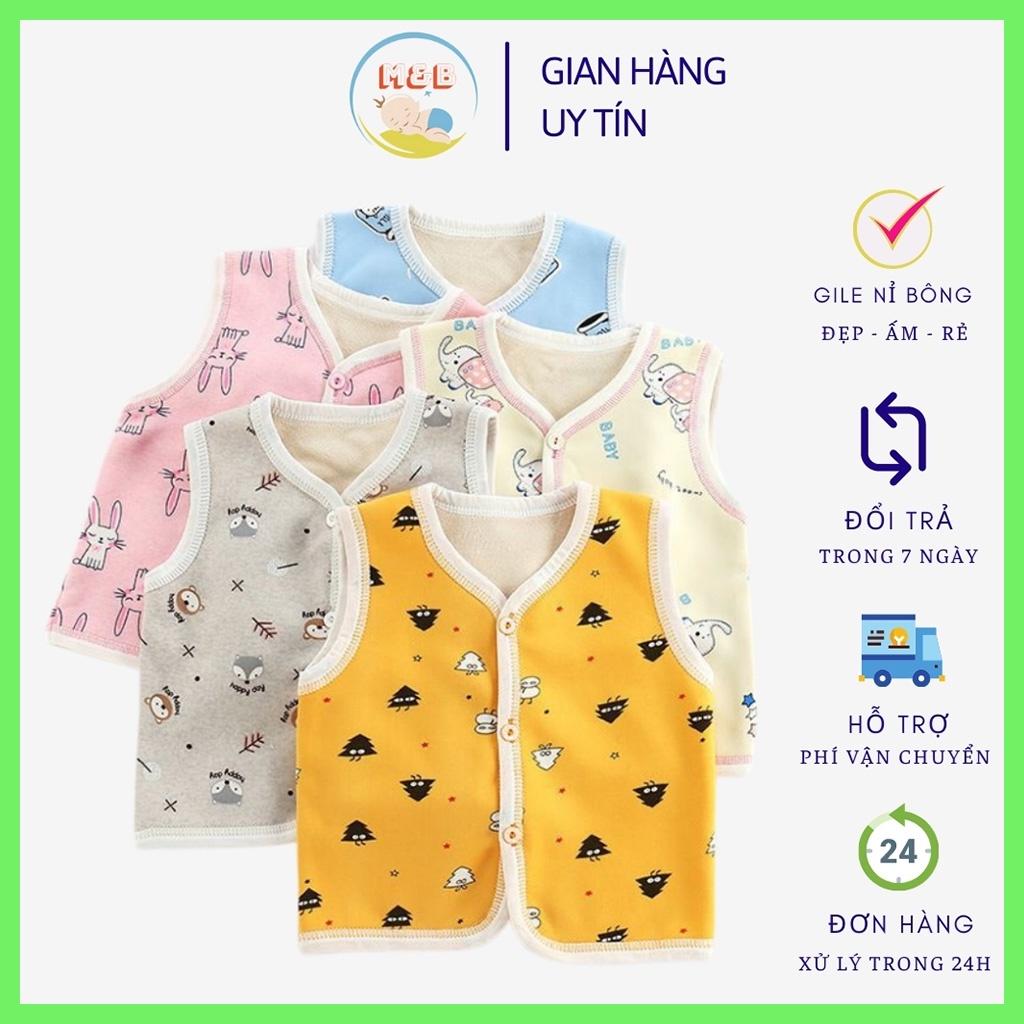 Áo gile cho bé trai gái sơ sinh loại gile nỉ bông lót lông mềm mịn hàng đẹp từ 3-14kg – AOTD01