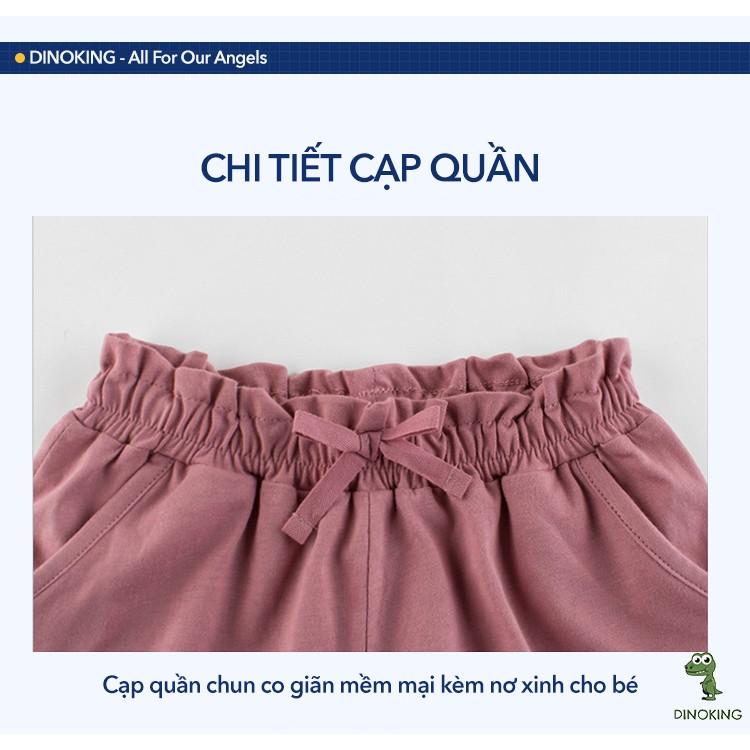 Quần đùi bé gái DINOKING Quần short trẻ em mùa hè chất thun cotton cho bé 2-8 tuổi QS04