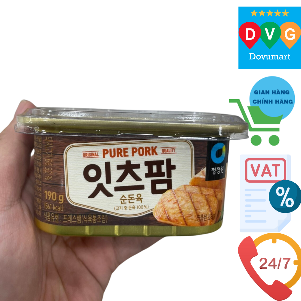 Thịt Hộp Nguyên Chất Pure Pork Daesang Hàn Quốc Hộp 190G / 대상) 잇츠팜 190G