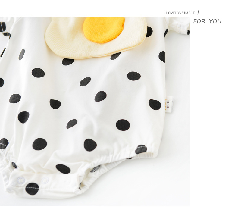 Bộ quần áo sơ sinh100% COTTON Body Suit họa tiết trứng tặng kèm mũ + yếm cho trẻ sơ sinh chất cotton thoáng mát - 73 cm