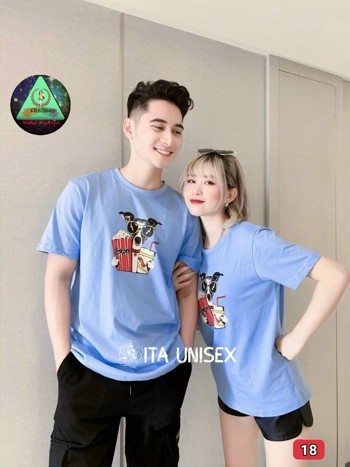 Áo Thun Couple Nam Nữ Ngắn Tay Unisex Form Rộng thời trang Hot Trend Freesize Kita Unisex - Cún Sành Điệu