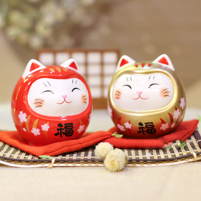 Mèo Thần tài Daruma Yakushigama cỡ nhỏ 9cm (giá 1 Mèo)