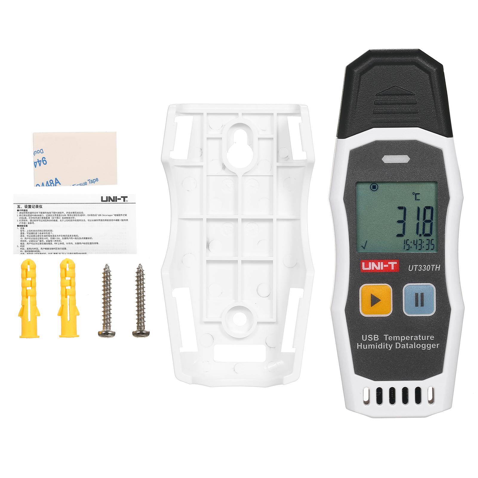 UNI-T Portable USB Data Logger for Temperature and Humidity, Reusable Temperature Data Recorder Humiture Recording Meter, with Built-in Software to Generate PDF and XLS Reports