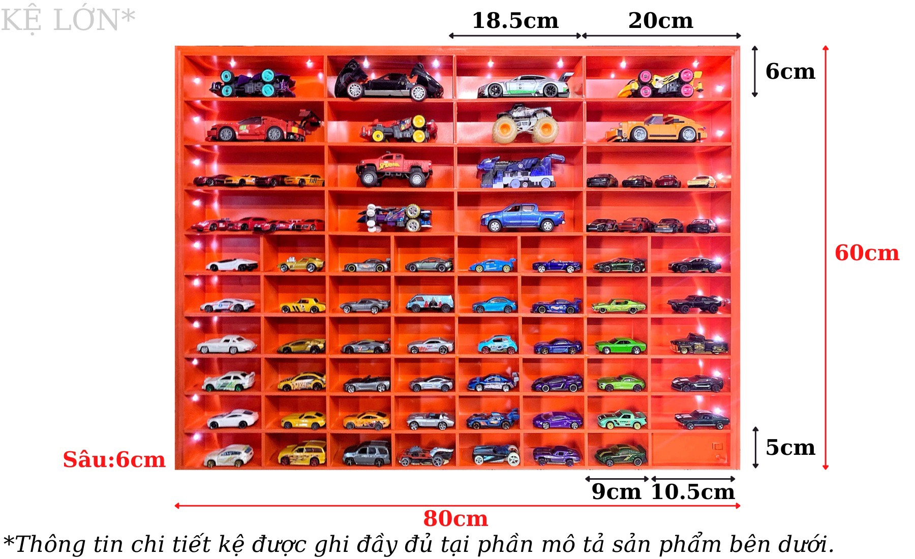 Kệ Trưng Xe Mô Hình Hotwheels, Tomica, Bearick 100% loại Lớn