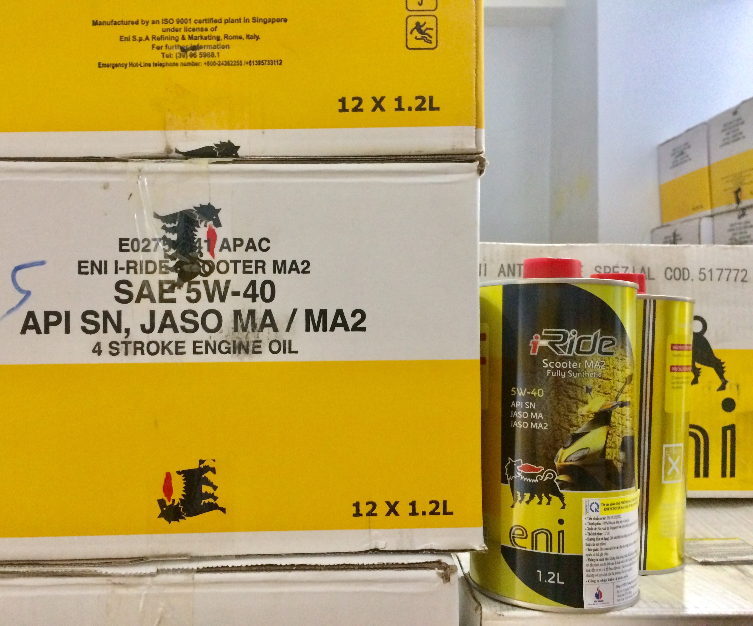 Nhớt Eni I-Ride Scooter MA2 5W40 full tổng hợp 1.2L