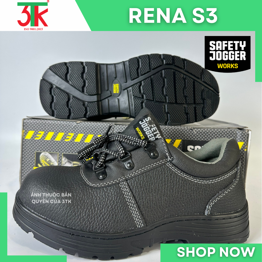 Giày Bảo hộ lao động Safety Jogger Rena S3 Da Cao Cấp Chống đinh Chống Trơn Trượt, Chống va đập, Chống tĩnh điện sử dụng trong Công Trình Xây Dựng , Phân xưởng sản xuất