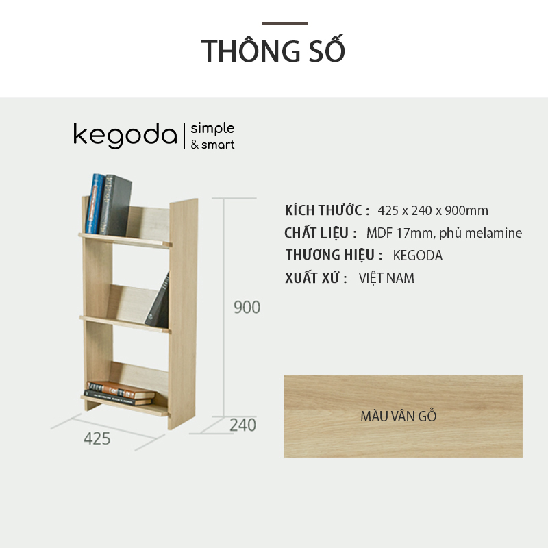 Combo 3 Kệ Gỗ Trang Trí Mori Nhiều Tầng Đa Năng Thương Hiệu KEGODA