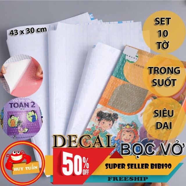 Bọc sách vở decal bọc bìa(set 10to)