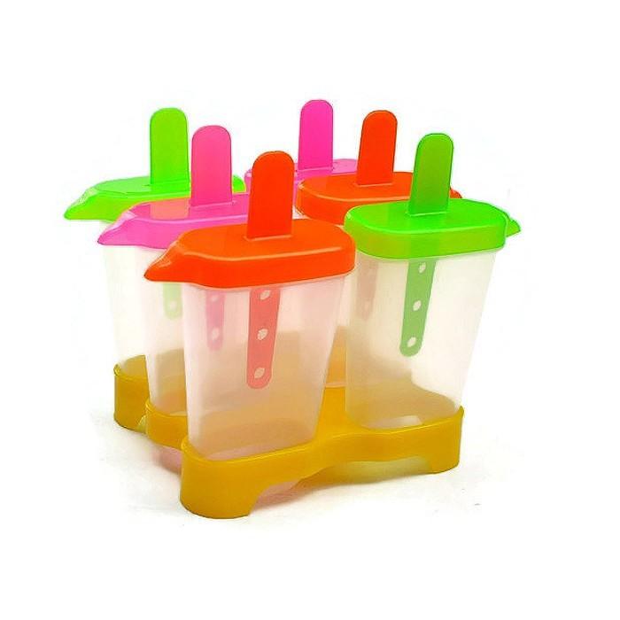Khuôn làm kem 6 que nhiều màu tiện lợi