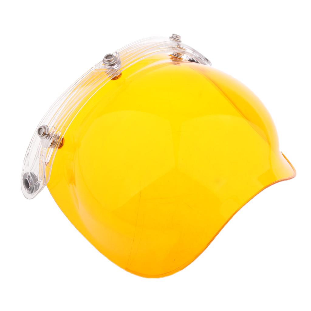 Universal Bubble 3-Snap Motorcycle Helmet Visor Flip Up Face Shield Lens Plain