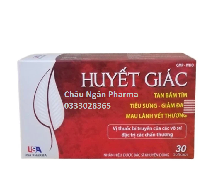 Viên uống Huyết giác giúp tan bầm tím, tiêu sưng, giảm đau, mau lành vết thương - Hộp 30 viên