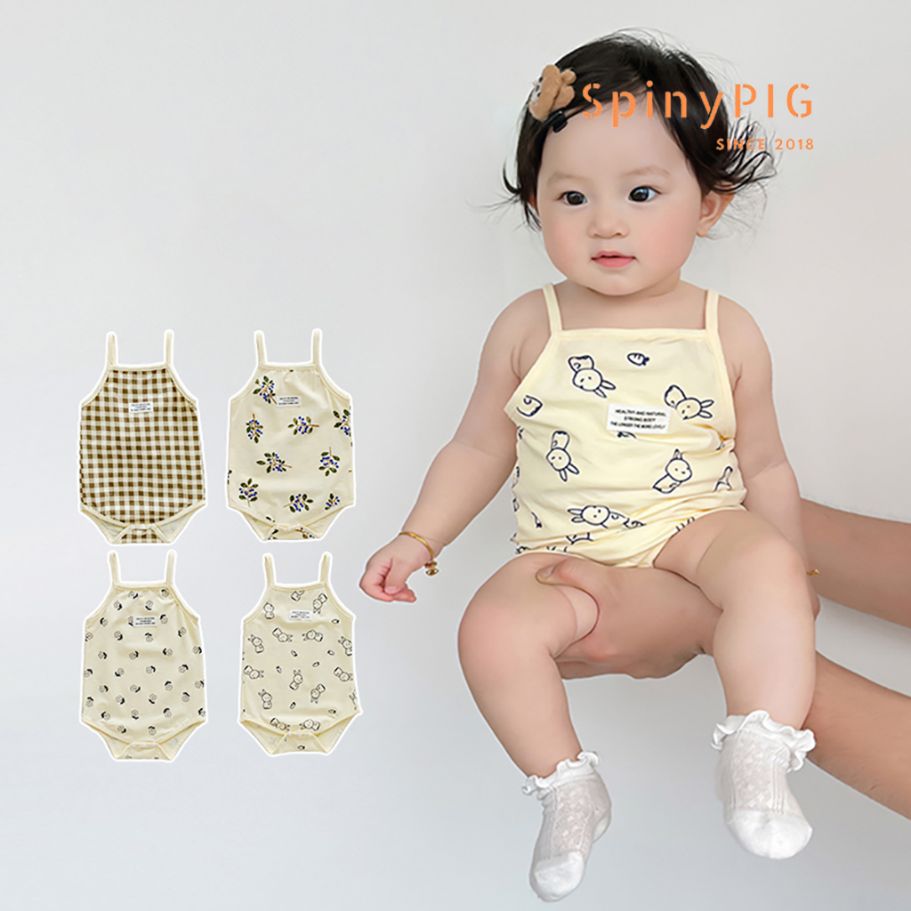 Bộ body cho bé gái sơ sinh 0-2 tuổi 2 dây style Hàn Quốc cotton thoáng khí dành cho mùa hè