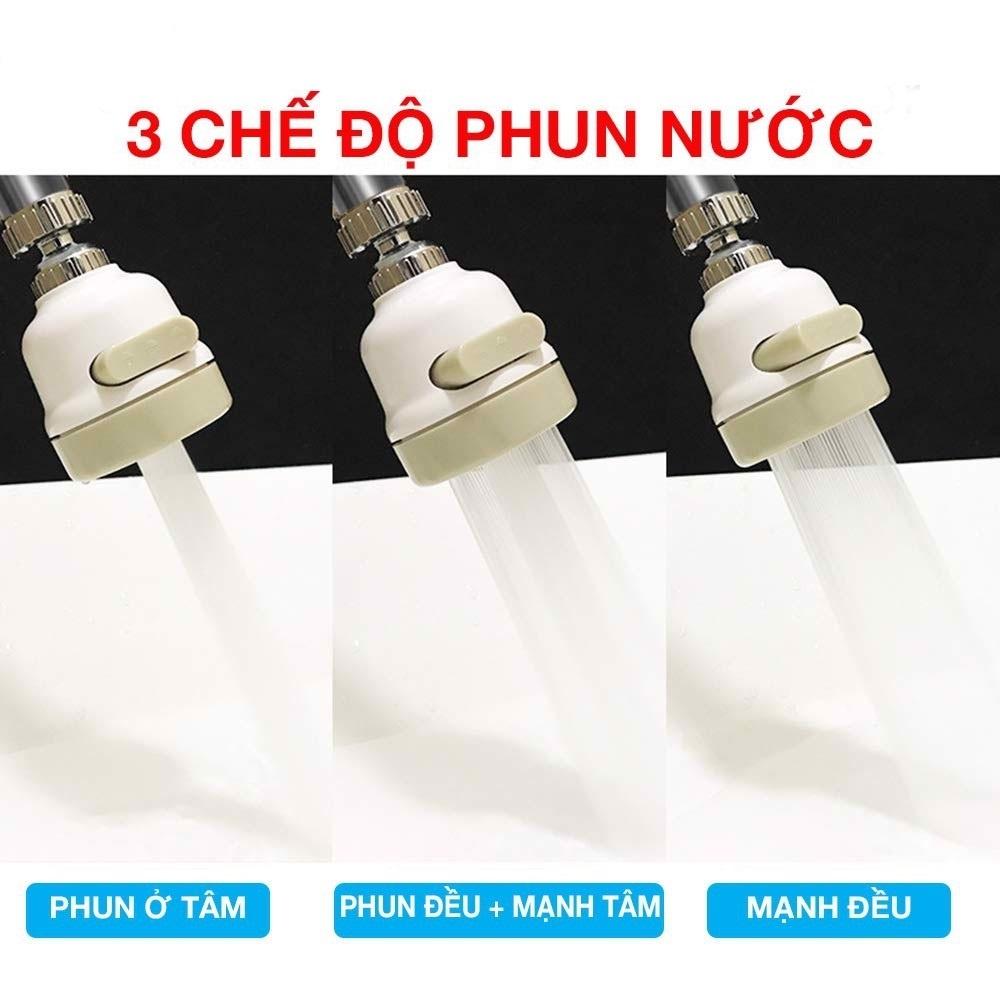 Đầu vòi tăng áp xoay 360 độ , tiết kiệm nước, có 3 chế độ phun nước tùy ý điều chỉnh