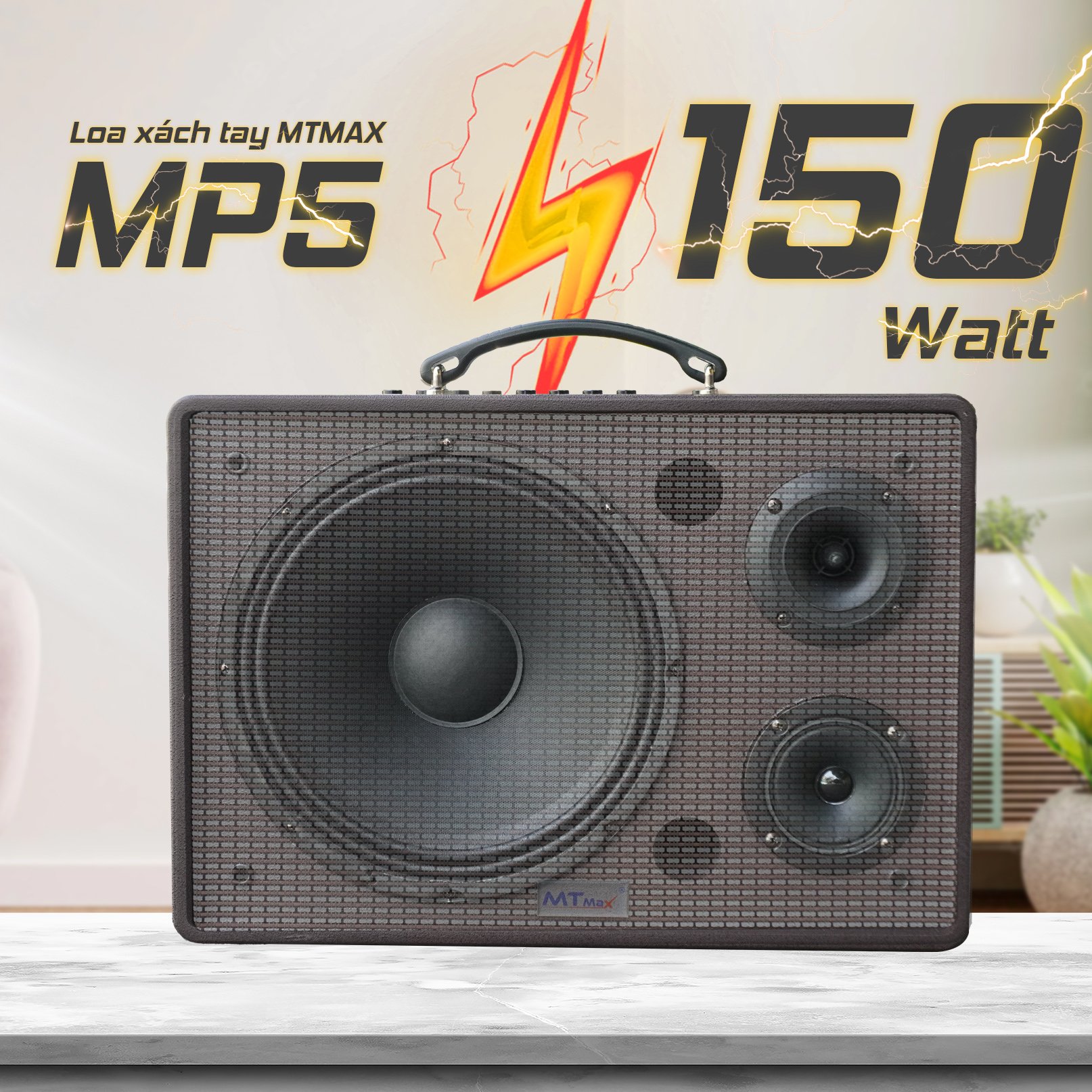 Loa kéo xách tay MTMAX MP5 du lịch ngoại hình sang trọng 3 đường tiếng đầy đủ Echo, Delay, Reverb tặng kèm 2 micro hàng chính hãng