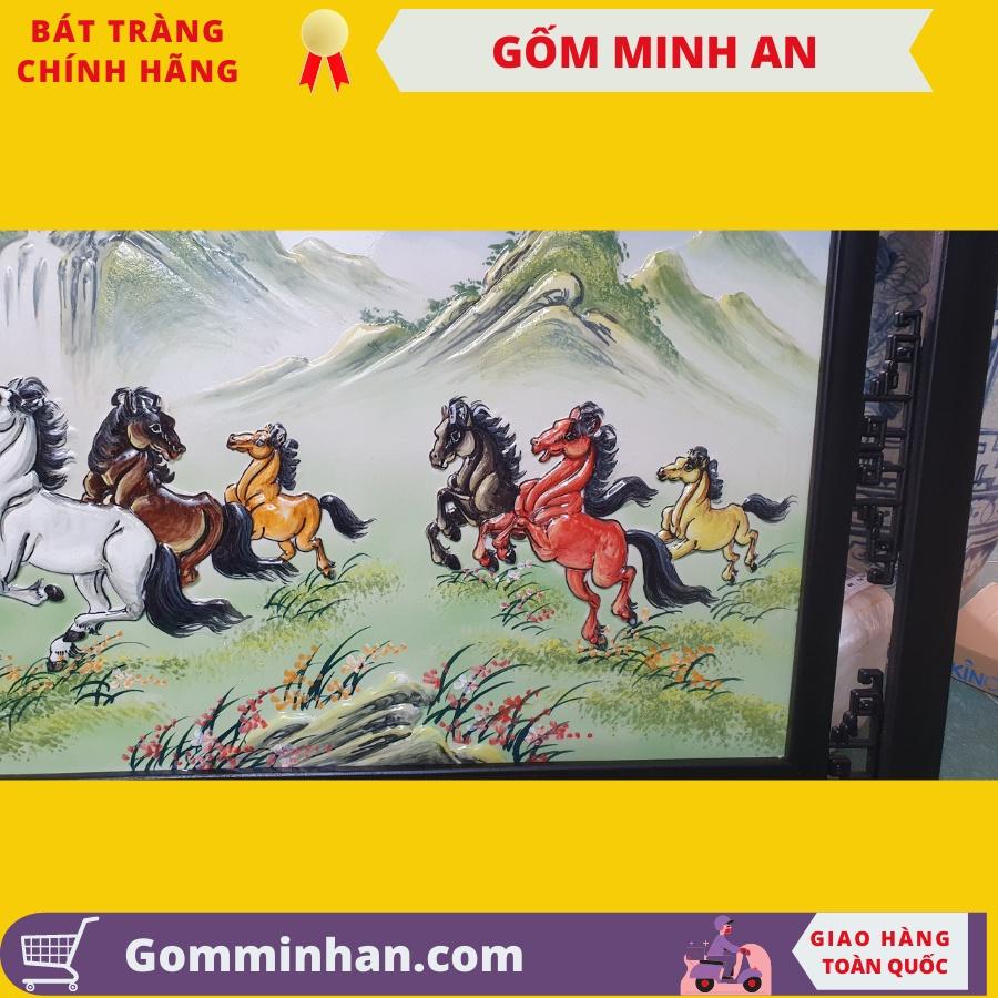 Tranh Gốm Tranh Sứ Mã Đáo Thành Công- Gốm Sứ Bát Tràng- Gốm Minh An