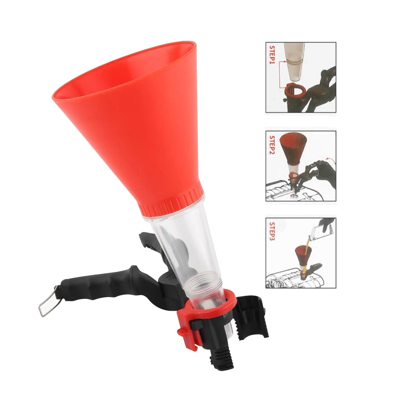 Engine Oil Funnel Oil Funnel Adapter Gasoline Funnels Filling Transfer Tool Clamp Hands Free Oil Funnel Automotive Fuel Funnel for Suvs