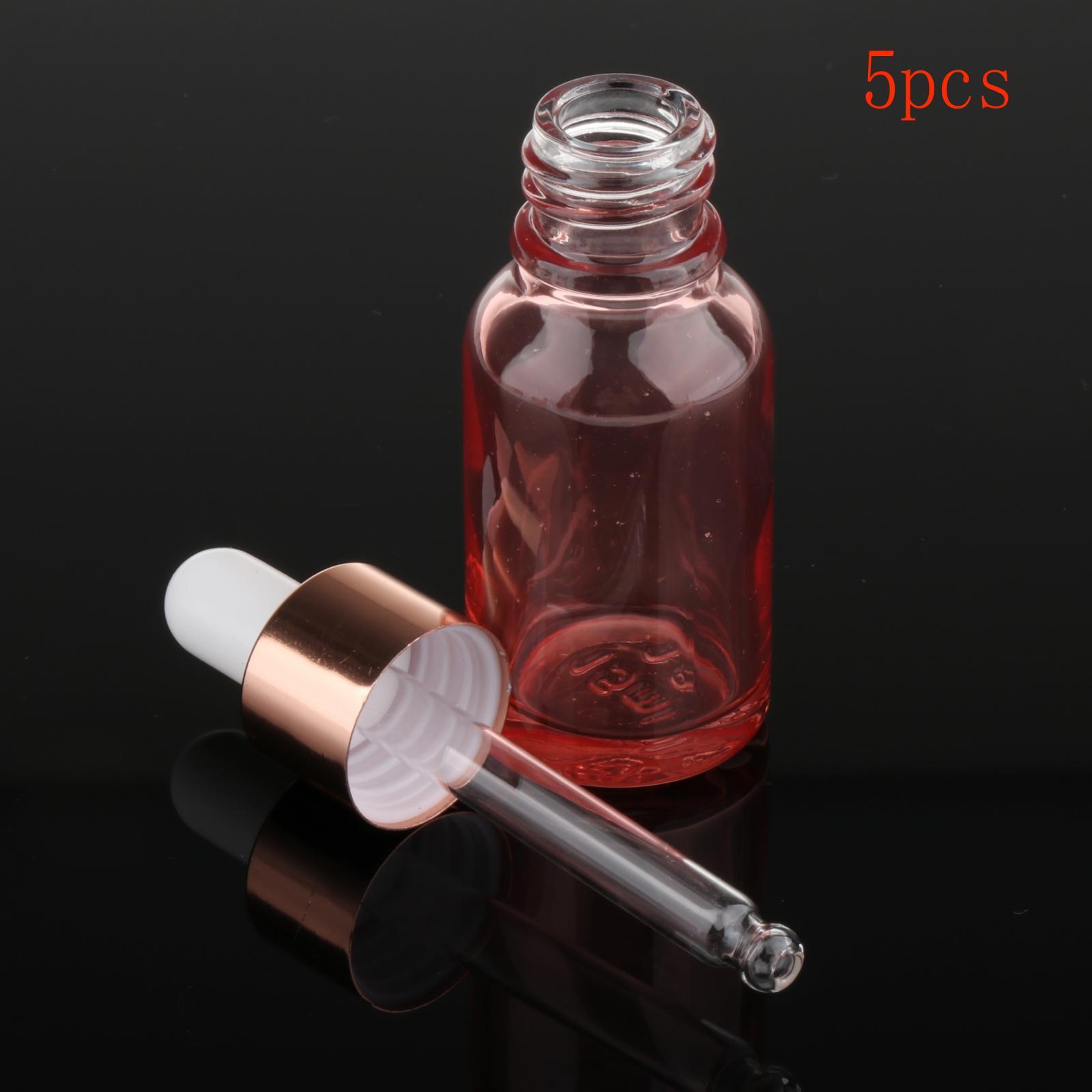 5 Pcs Rose Gold Small Glass Eye Dropper Bottle for Essential Oil Liquids Perfumes