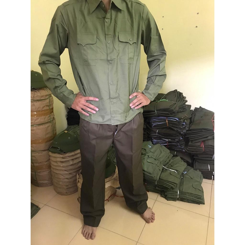 Quần dạ màu cỏ úa