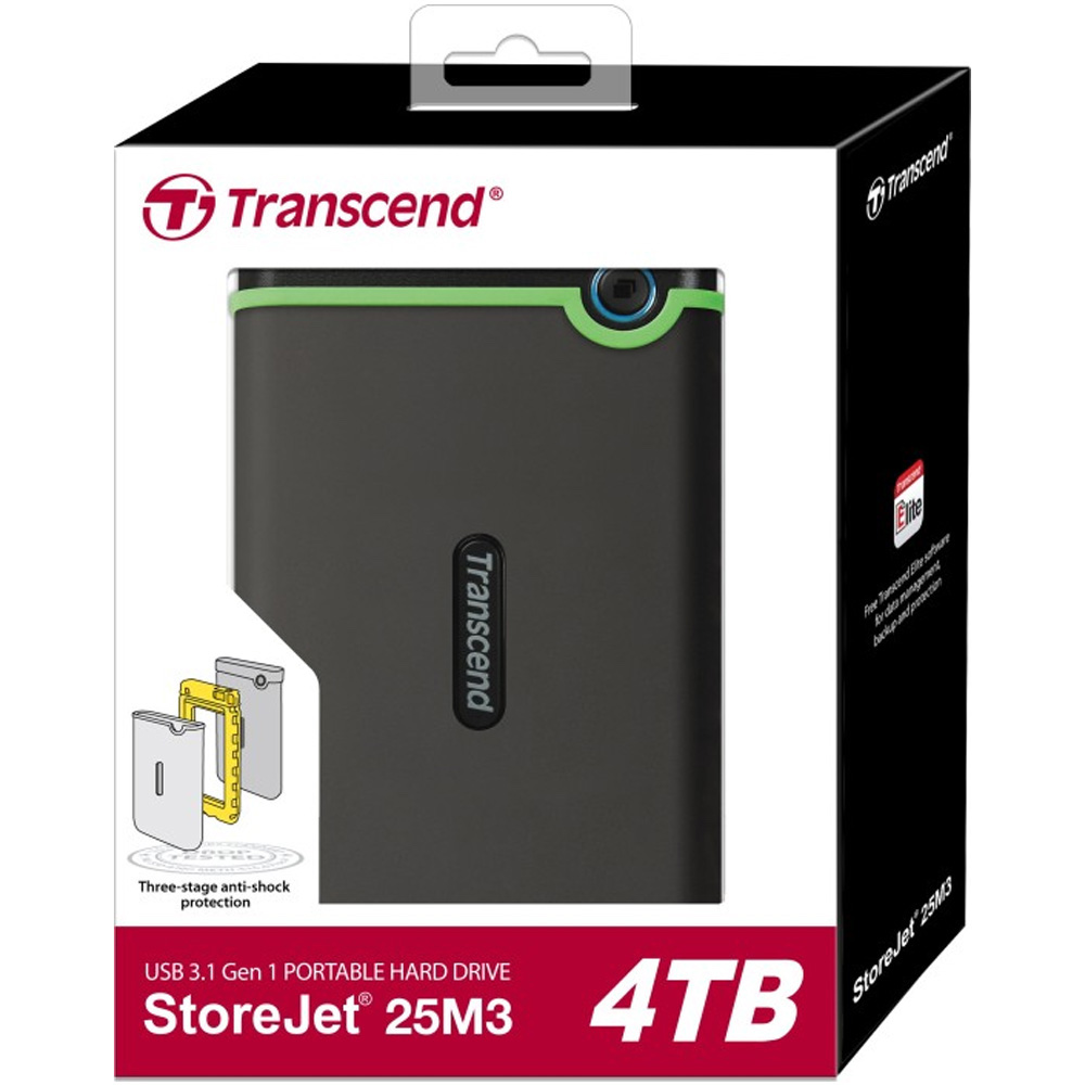 ổ cứng gắn ngoài 4TB StoreJet 2.5&quot; M3S Transcend - Hàng Chính Hãng