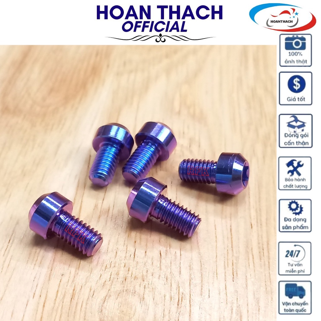 Ốc Titan GR5 6L10 trụ xanh tím dùng cho nhiều dòng xe HOANTHACH SP007832 (giá 1 con)