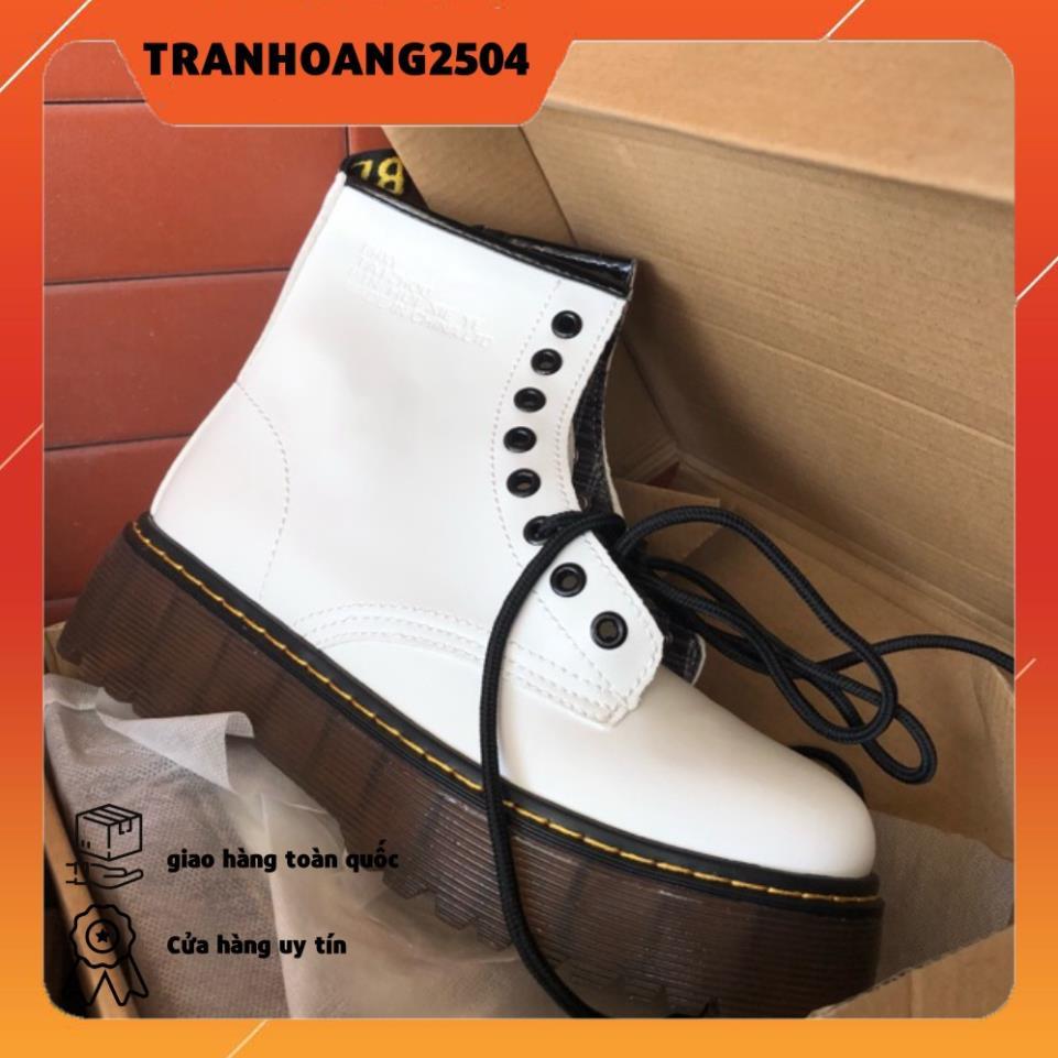 Giầy hàng chất lượng cao Giày Basic Boot Ulzzang DR Cao Cấp đế 5p sườn khoá zip CÓ DẬP CHỮ Ở CỔ