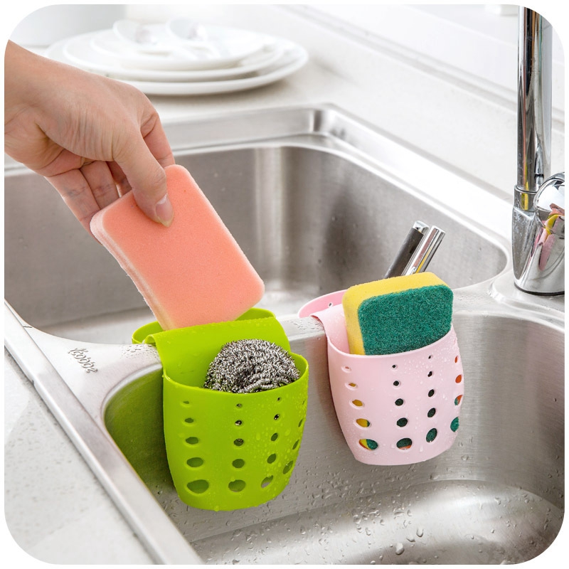 Combo 2 giỏ nhựa treo bồn rửa chén tiện lợi - Màu ngẫu nhiên