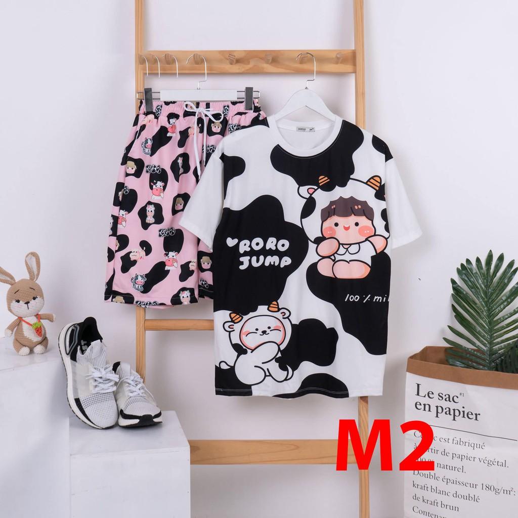 Quần Đùi Ngắn Short Thun Nữ Họa Tiết Hoạt Hình Cartoon Dễ Thương Cho Nữ Mặc Nhà, Đi Dạo Phố