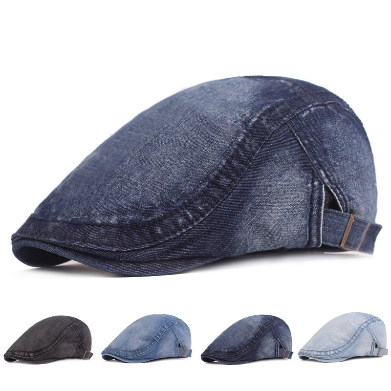 Mũ nồi, mũ beret, nón beret nam vải jean denim ARM-1241