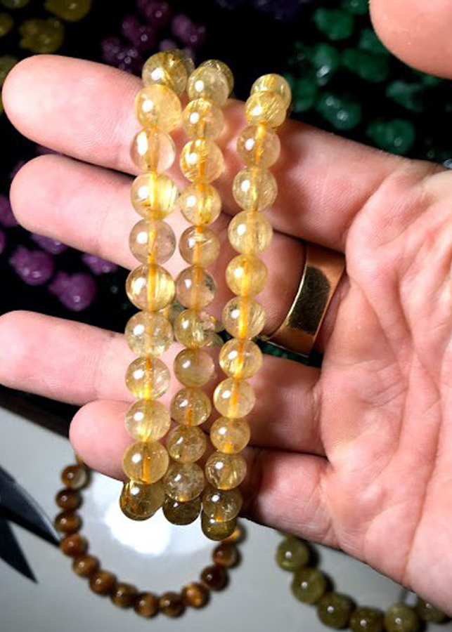 Vòng tay tóc vàng 8mm