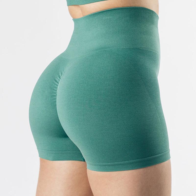 Cao Cấp Đẩy Lên Ngắn Độ Đàn Hồi Thoáng Khí Scrunch Mông Quần Short Thời Trang Chạy Bộ Quần Short Thể Thao Nữ Quần Áo Tập Gym Color: Yellow Size: S