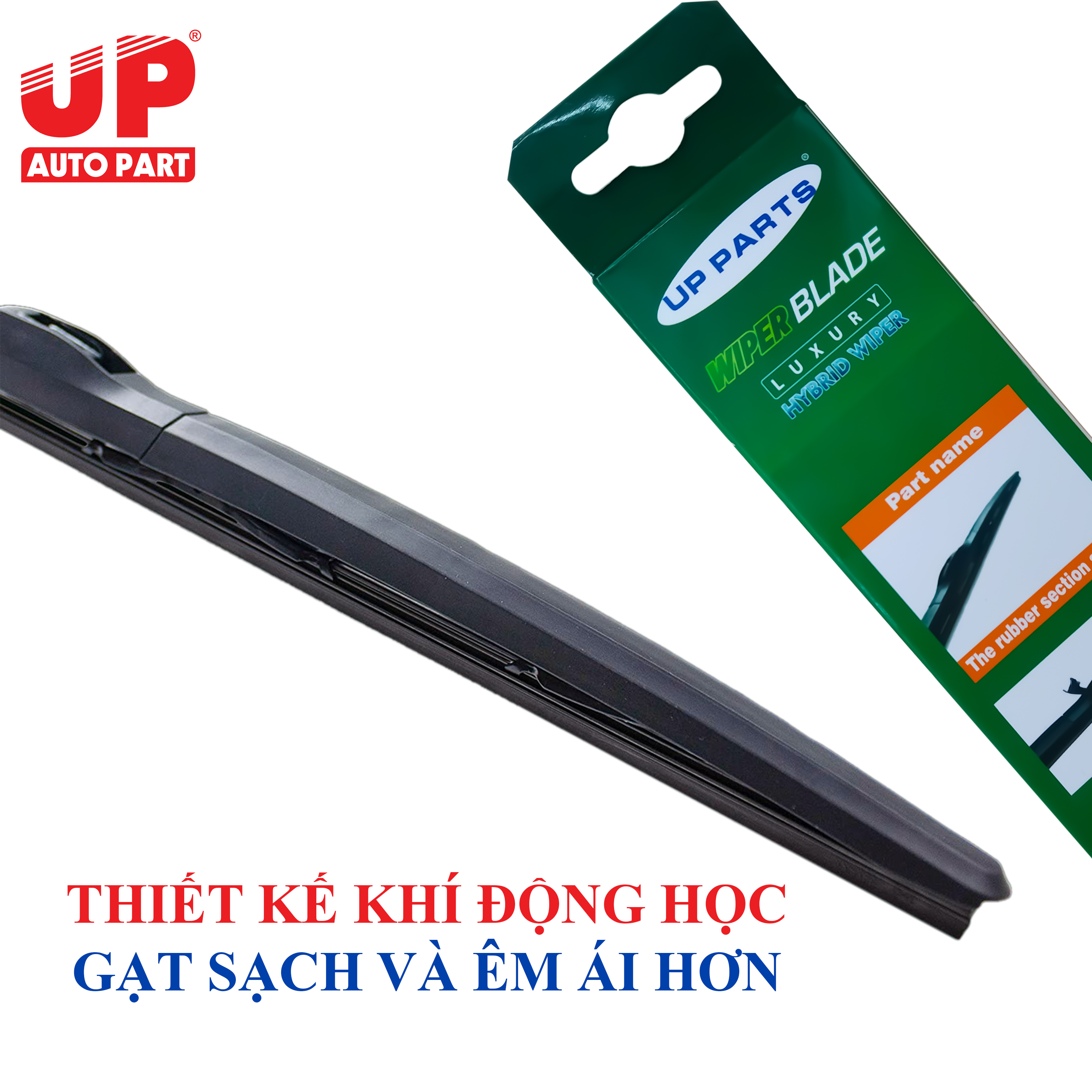 Cặp gạt mưa 3 khúc UP Hybrid Luxury dùng cho xe móc chữ U