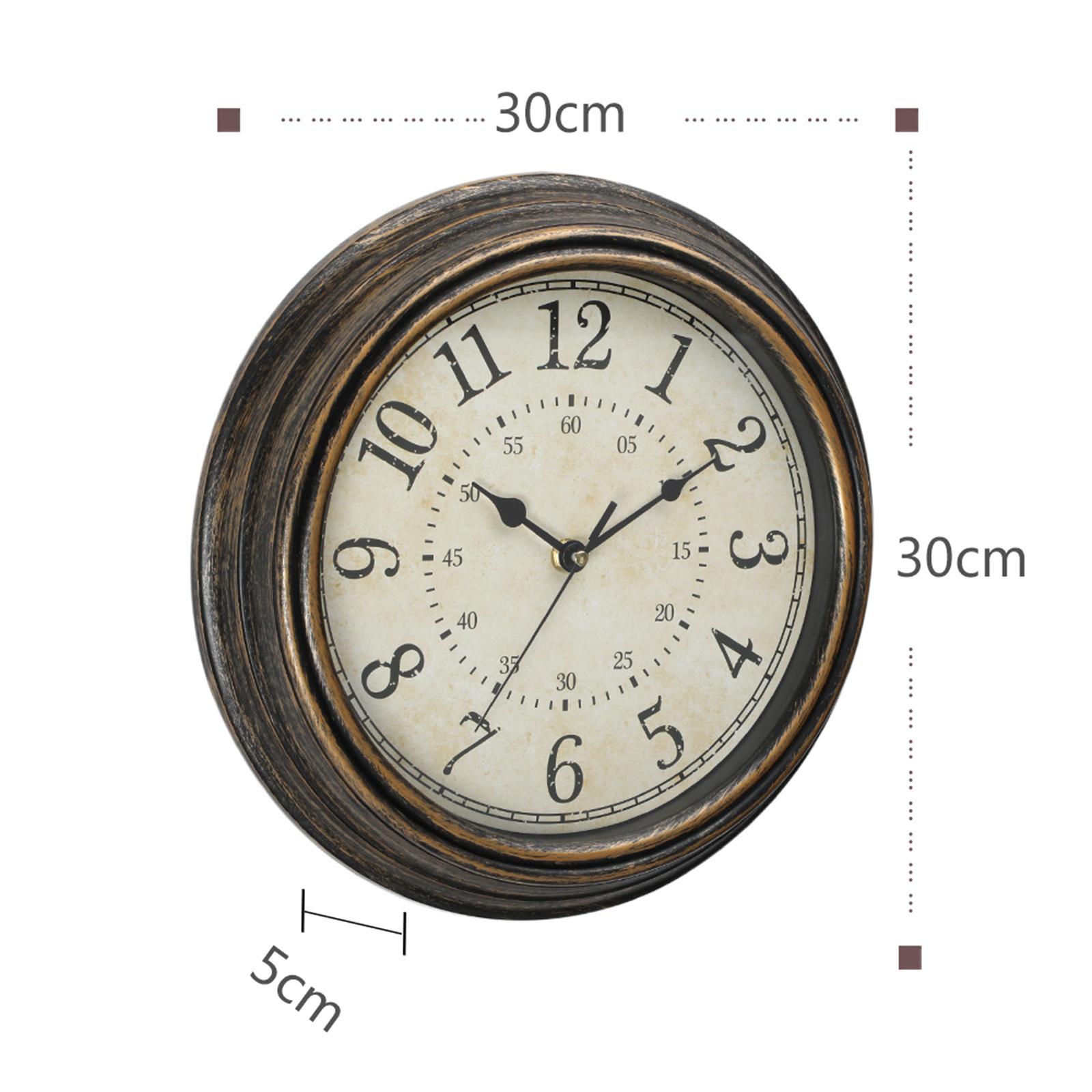 Retro Style 12inch Wall Clock Clocks for Dining Room Classroom Nursery