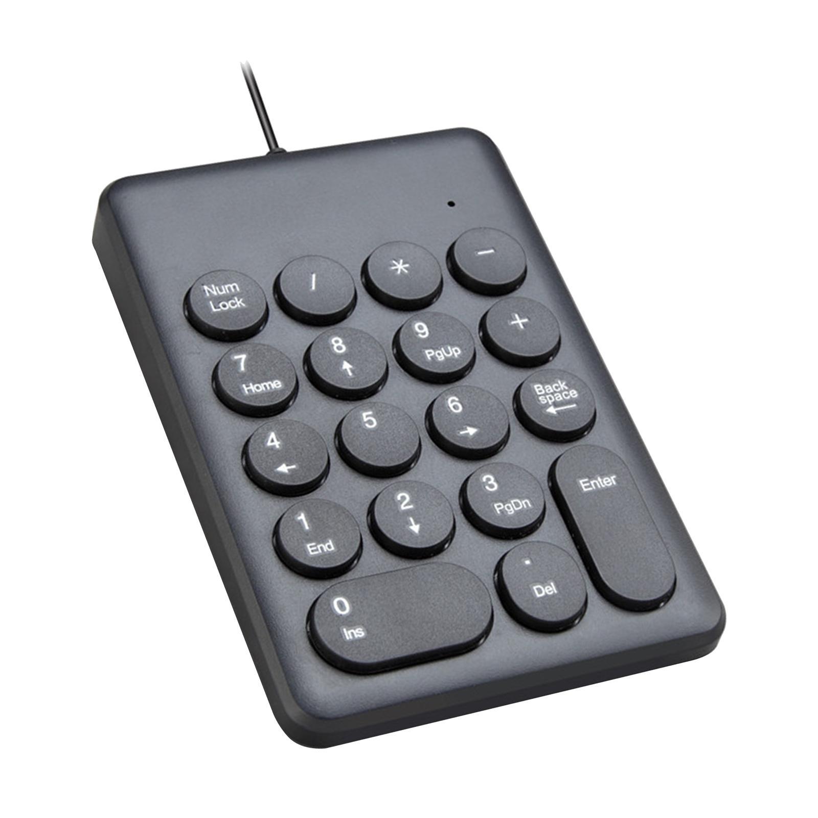 Wired USB Numeric Keypad 18 Keys Stylish Faster Data Input Easy Carry for Laptop Desktop