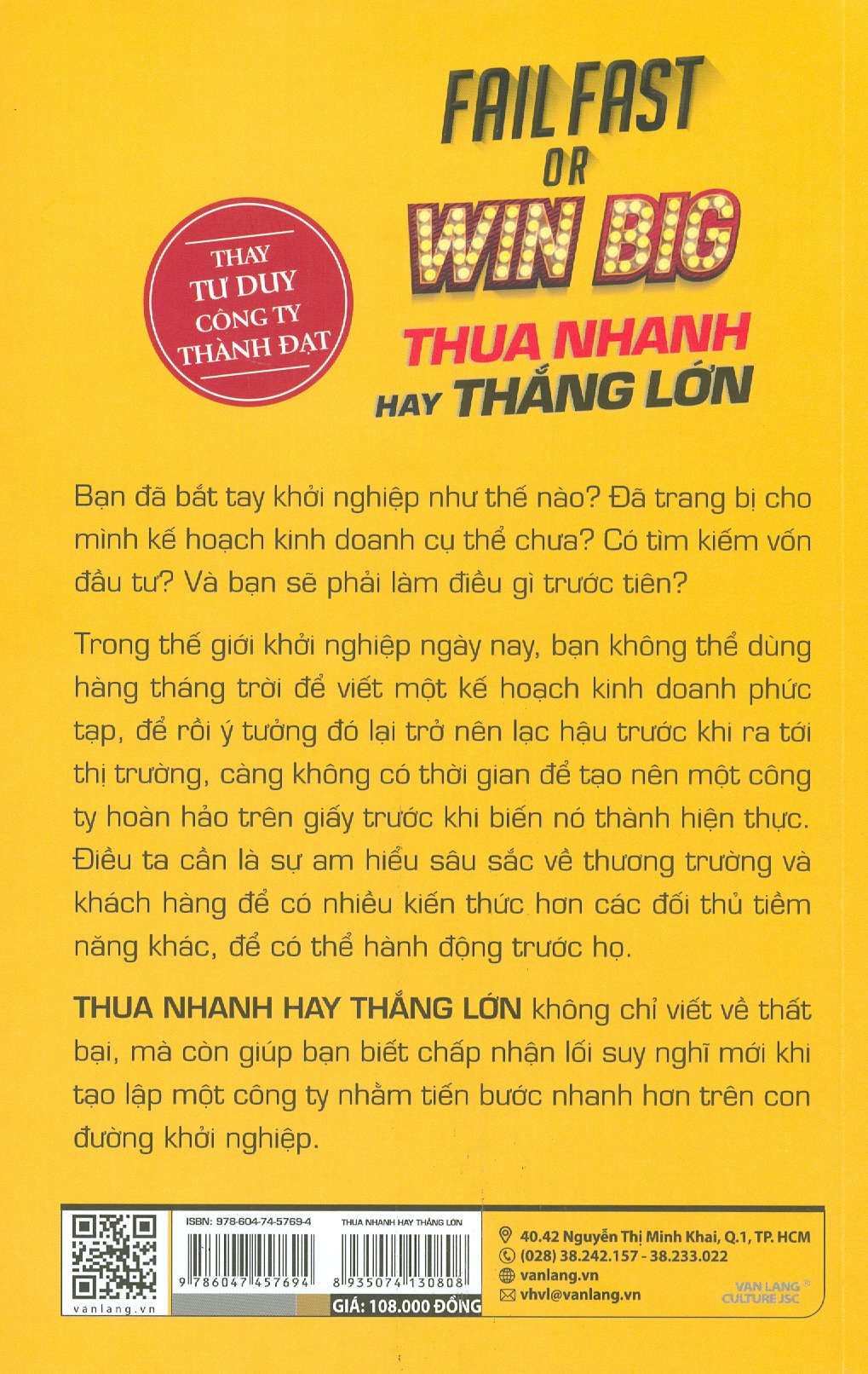 THUA NHANH HAY THẮNG LỚN - THAY TƯ DUY CÔNG TY THÀNH ĐẠT