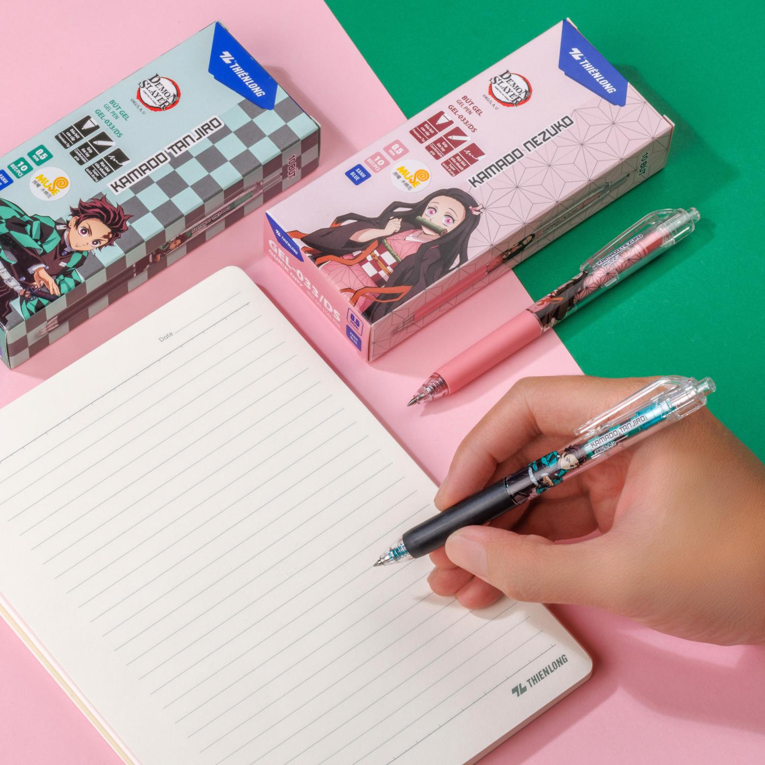Bút Gel Quick Dry 0.5 mm - Phiên Bản Đặc Biệt Demon Slayer - Thiên Long GEL-033/DS - Mực Xanh - Kamado Nezuko
