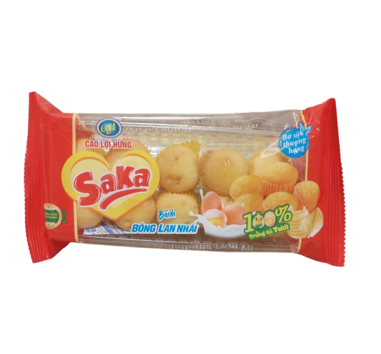 Bánh bông lan Nhài Saka 100% từ trứng gà tươi 80g