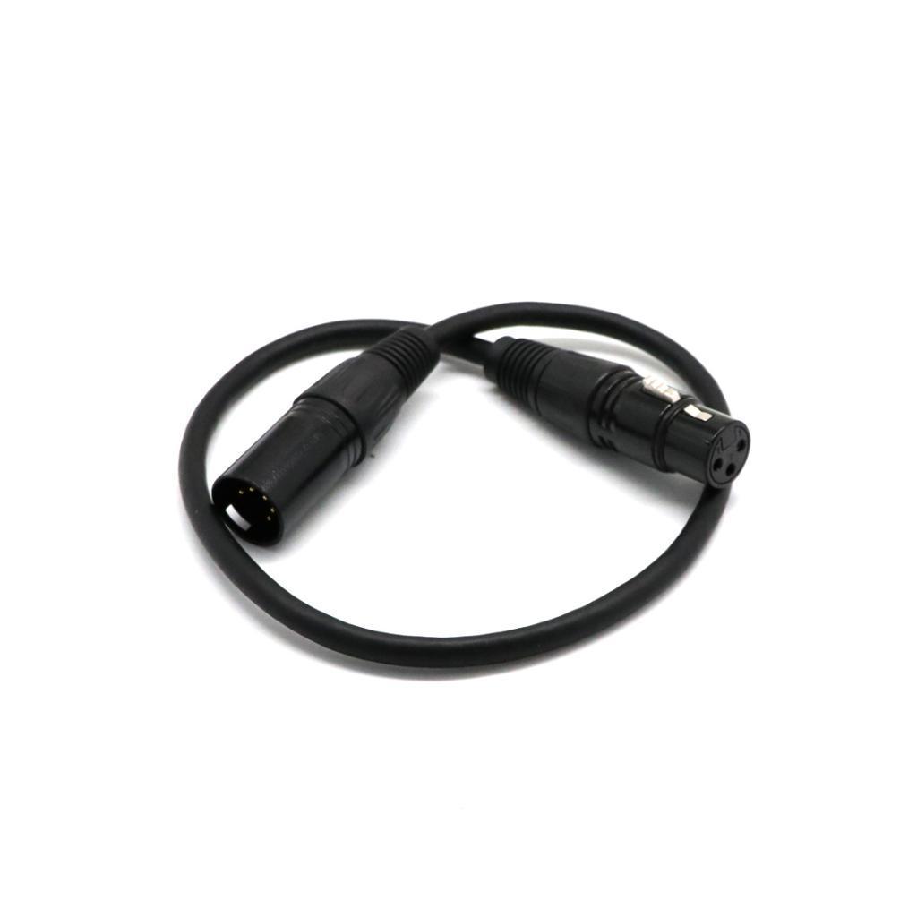 3X 5 Pin Male to 3 Pin Female XLR Turnaround DMX Adapter Cable