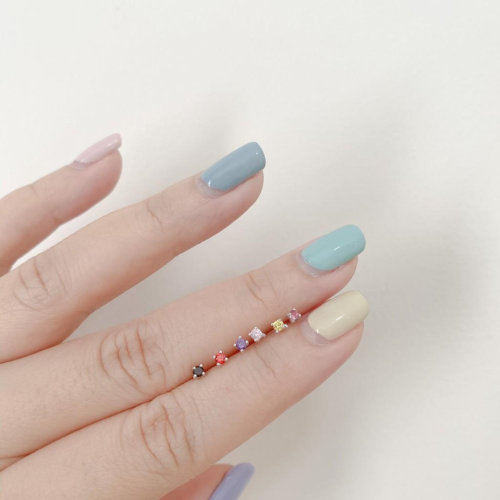 Bông Tai Nụ Bạc 925 Nữ - Mini Colorful - Shimmer Silver
