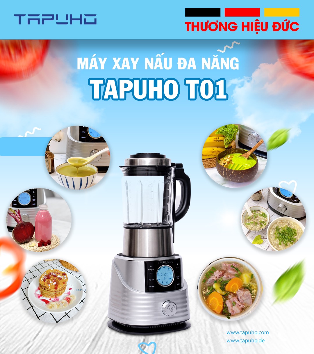 Máy làm sữa hạt, xay sinh tố TAPUHO T01 - Thương hiệu Đức (hàng chính hãng)