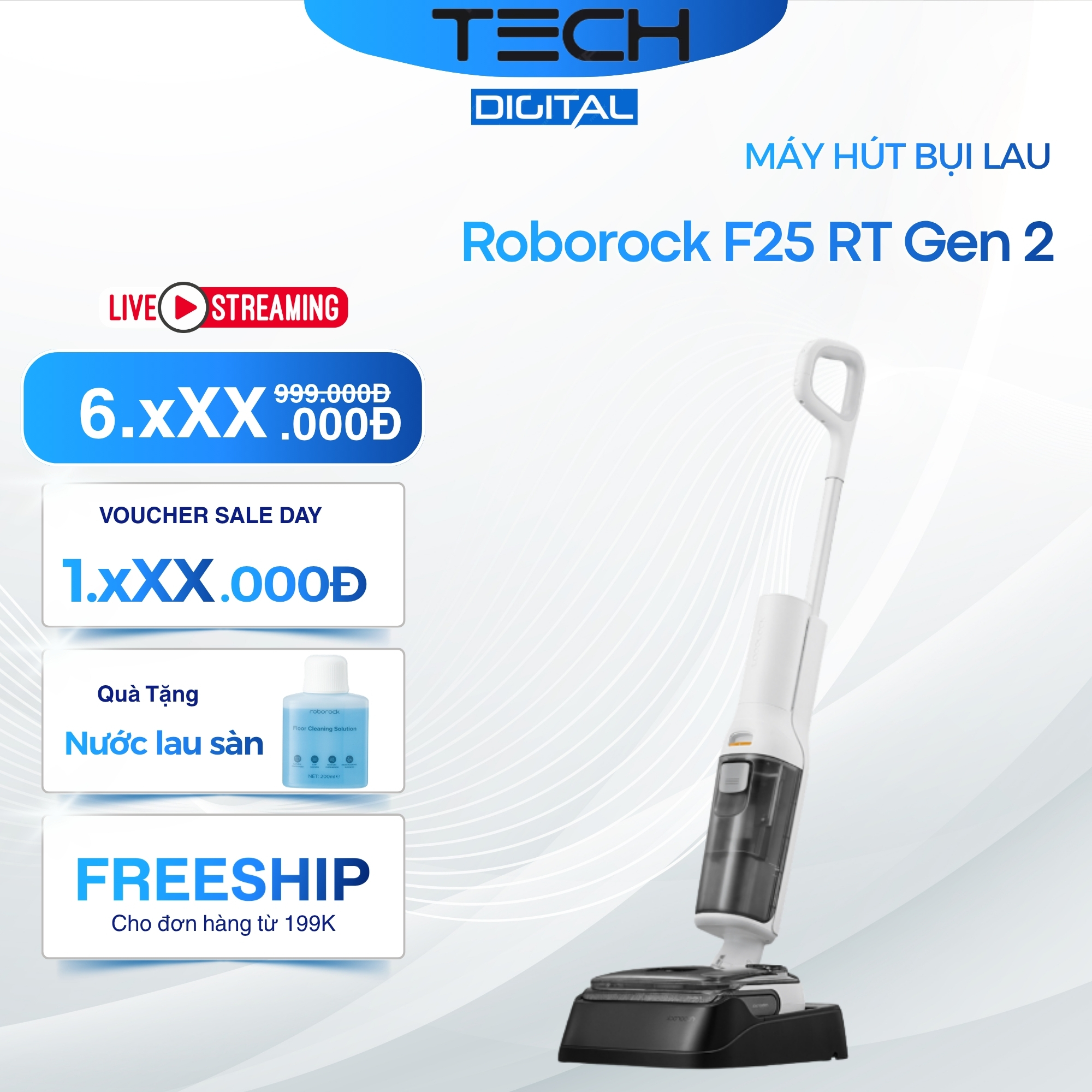 Máy Hút Bụi Lau Nhà Roborock F25 RT Gập Nghiêng 180° - Hàng Chính Hãng - 2