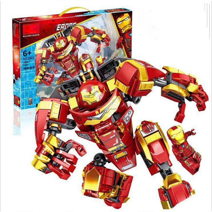 Đồ Chơi Xếp Hình Mô Hình Robot Hulk buster Iron Man Người Sắt MK44 568 Chi Tiết Hộp Đẹp Làm Quà Tặng