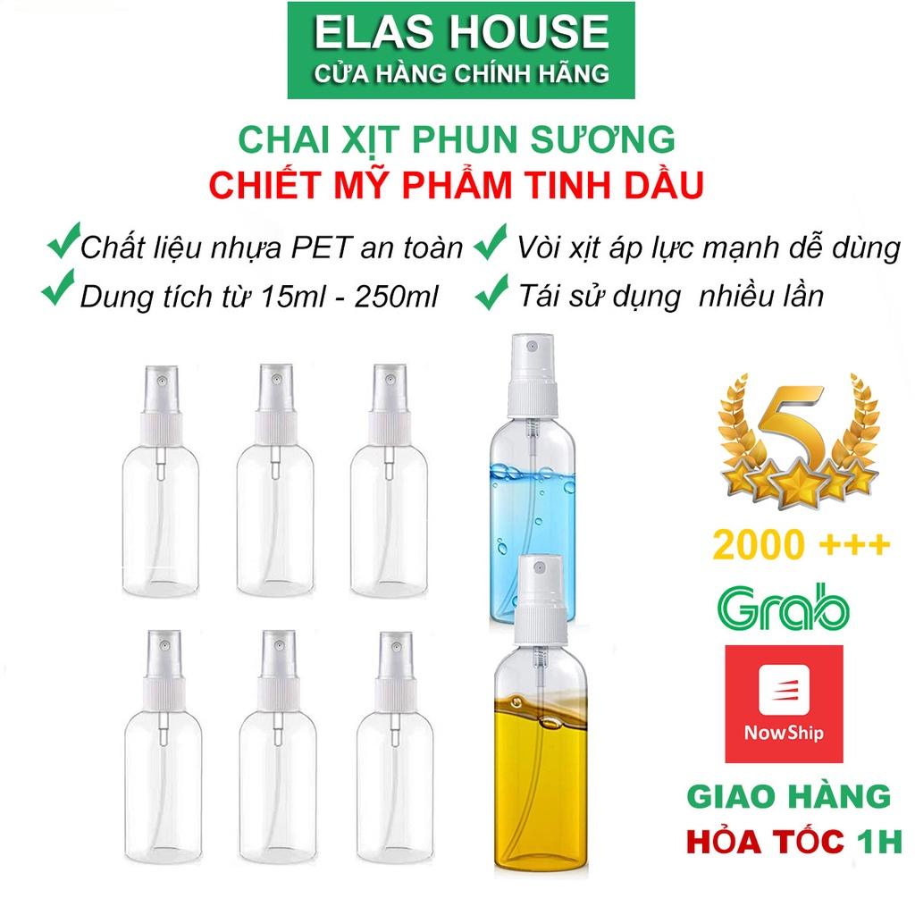 Chai xịt phun sương, lọ chiết mỹ phẩm, tinh dầu, dung dịch sát khuẩn trong suốt 5ml/10ml/20ml/30ml/50ml/100ml