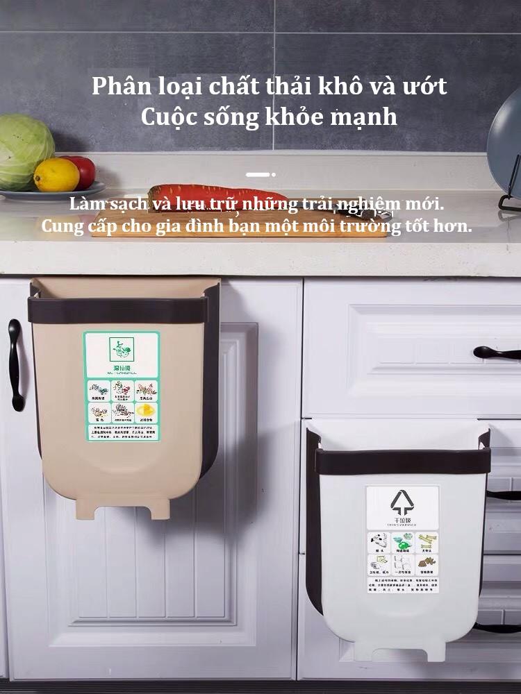 Thùng rác kẹp tủ treo gấp gọn cho nhà bếp