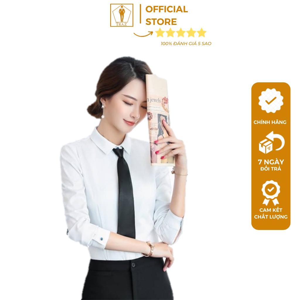 Cà vạt Caravat nữ Thắt Sẵn TRAZ Học Sinh, Sinh Viên Bản Nhỏ Màu Đen Lụa Silk Phi Bóng Hàn Quốc