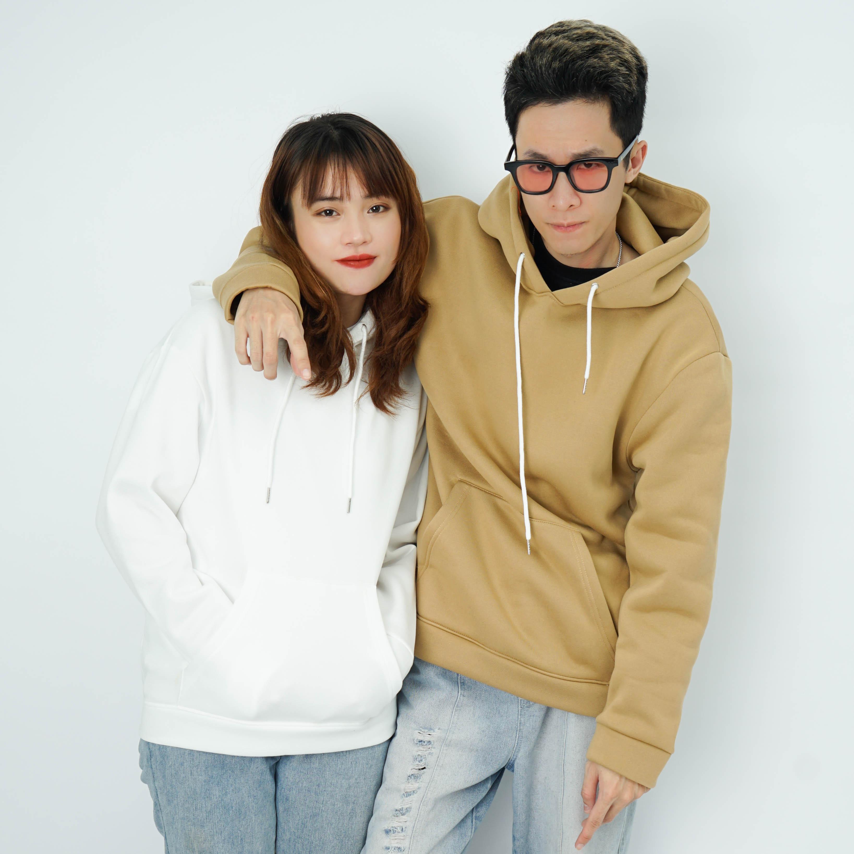 Áo mũ Hoodie Unisex N7 nỉ bông trơn basic cặp đôi nam nữ Oversize Ulzzang Hàn Quốc thu đông form rộng 10 màu