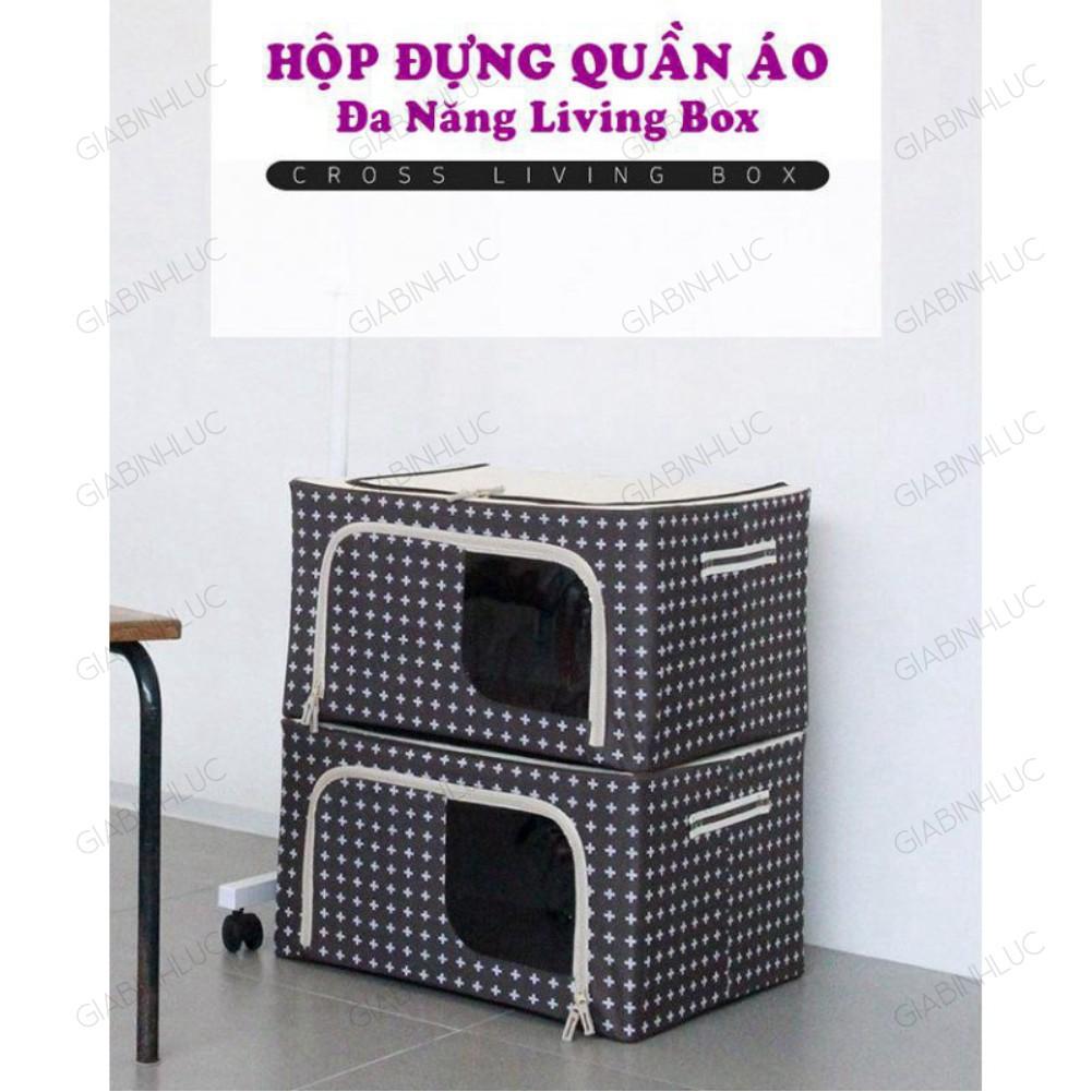 Túi Hộp Đựng Quần Áo Chăn Màn Khung Thép Chống Rỉ Chất Vải Bố Siêu Dai Gấp Gọn Linh Hoạt