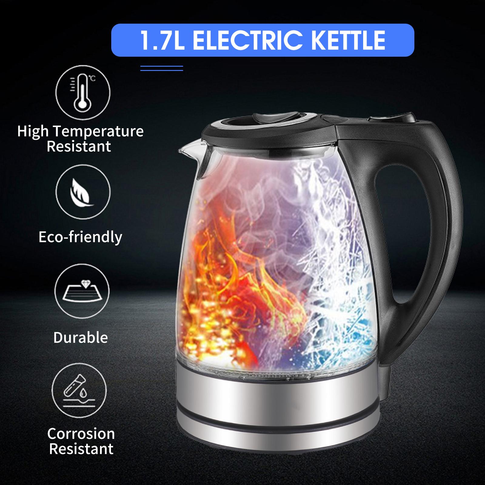 1.7L Electric Kettle 240V 2200W Glass Hot Water Kettle Fast Heating Electric Tea Kettle Water Boiler & Heater