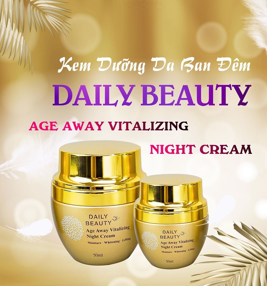 Combo dưỡng da mặt Daily Beauty Age Away Vitalizing gồm Nước hoa hồng, Serum, Sữa dưỡng, Kem mắt, Kem dưỡng ban đêm + kèm quà tặng