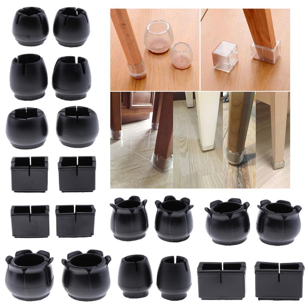 10pcs Chair Leg Caps Wood Furniture Floor Protectors Table Glides