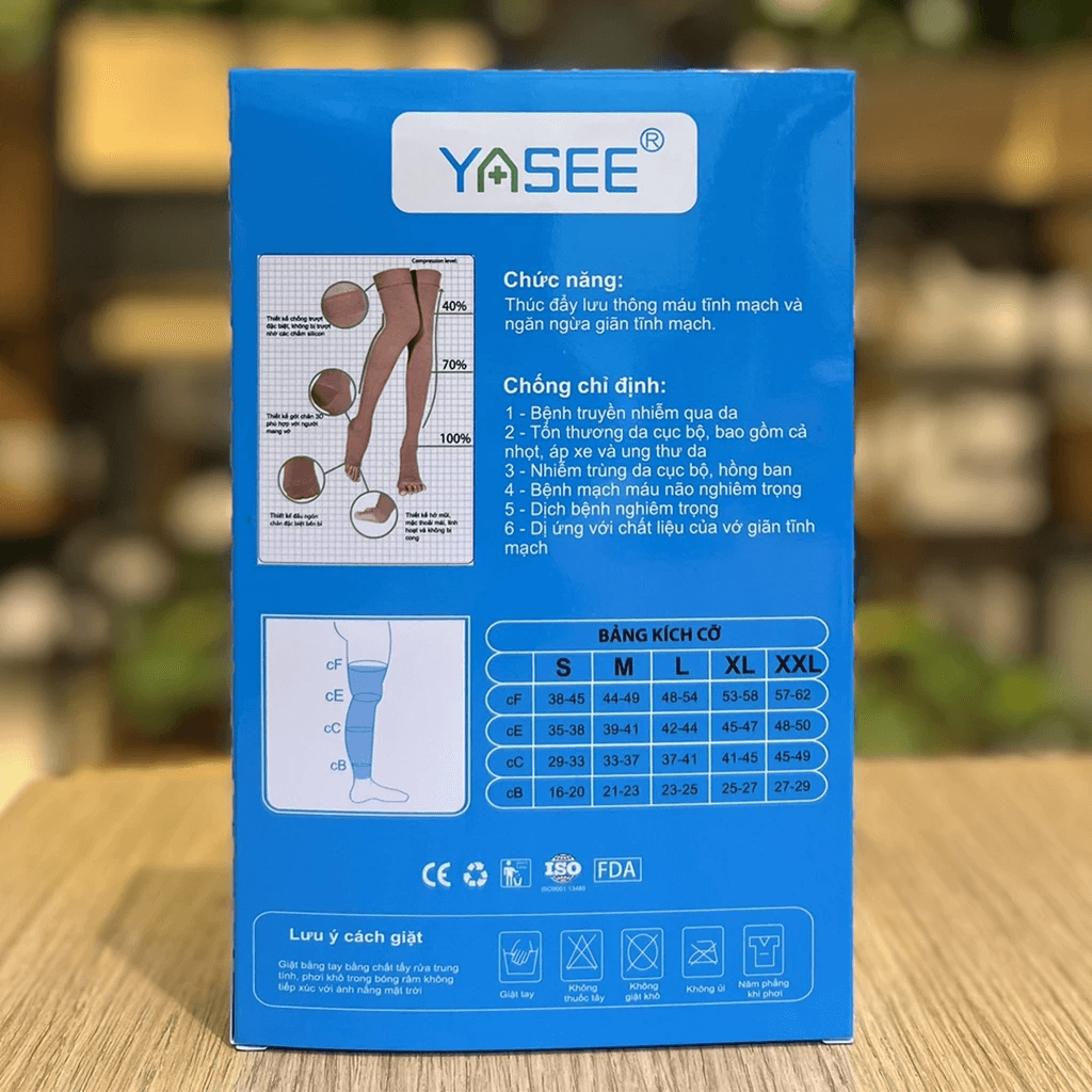 Tất Vớ Đùi Y Khoa Không Bàn Chân Hỗ Trợ Ngăn Ngừa Suy Giãn Tĩnh Mạch Yasee - S